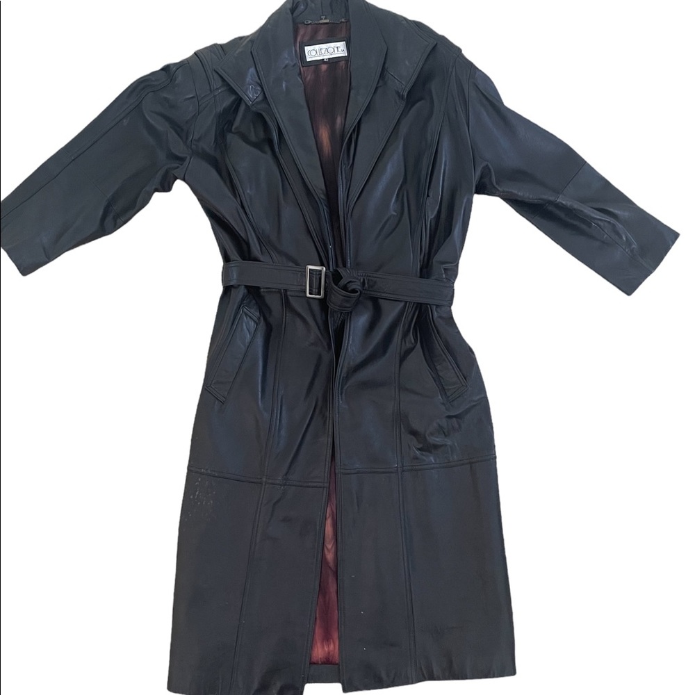 Vintage Genuine Leather Men’s Trench Coat